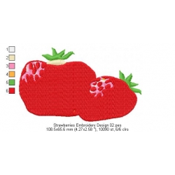 Strawberries Embroidery Design 02